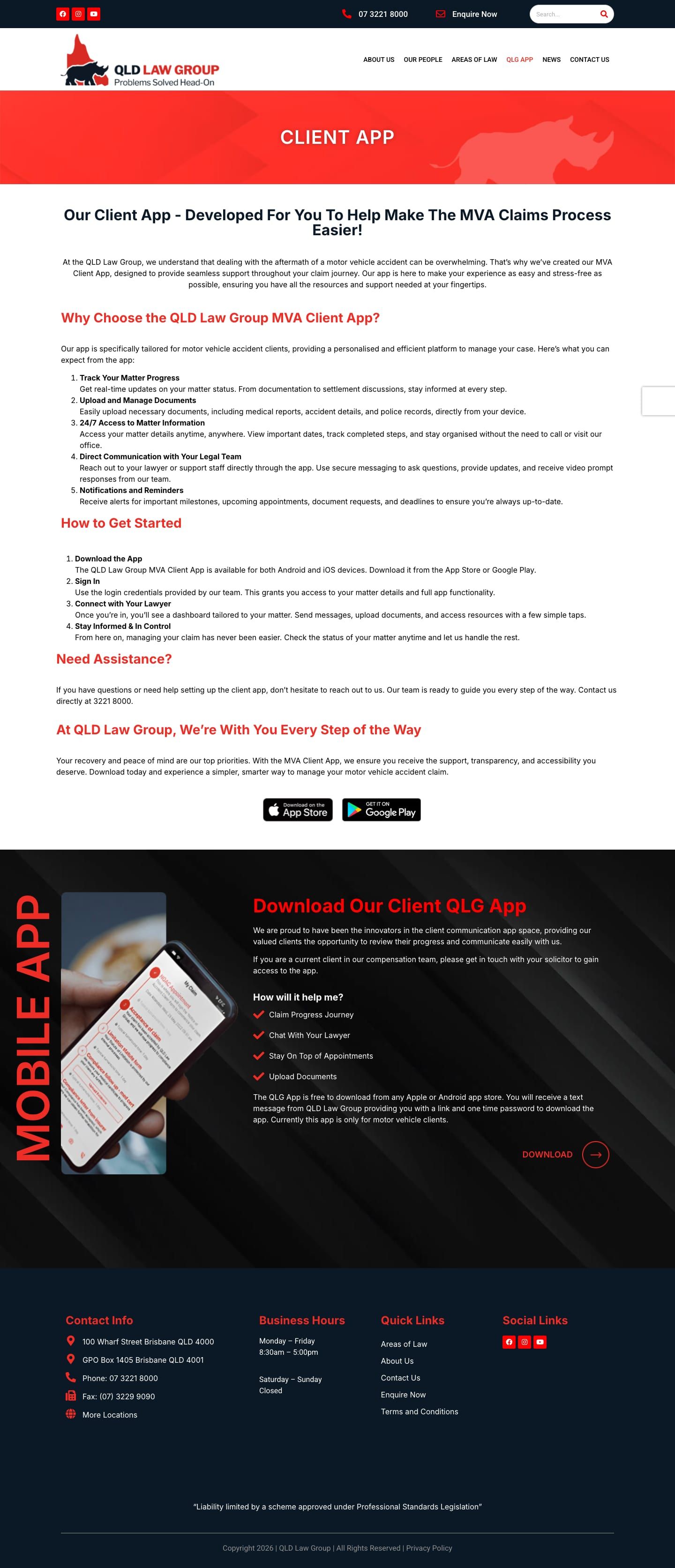 Full-page capture of QLD Law Group's live site, desktop